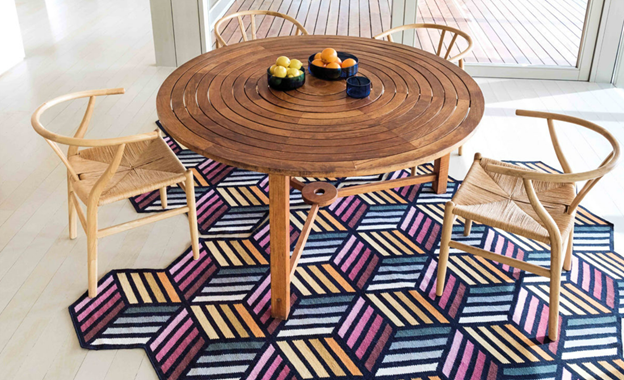 geometric shapes can make a rug look 3D